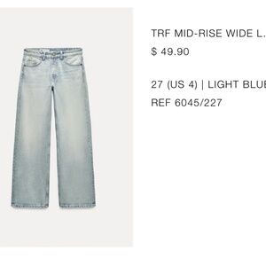 Zara TRF wide leg jeans